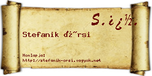 Stefanik Örsi névjegykártya